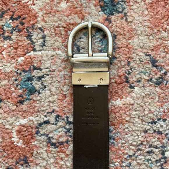 Fossil Black Leather Belt with Silver Buckle - Picture 3 of 7